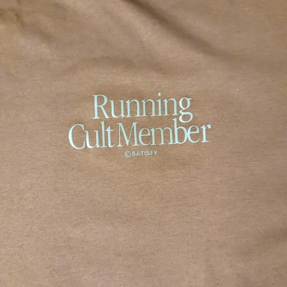 Satisfy Running Cult Member Auralite T-shirt Brown Men's Size 2 (Med) - Picture 5 of 7